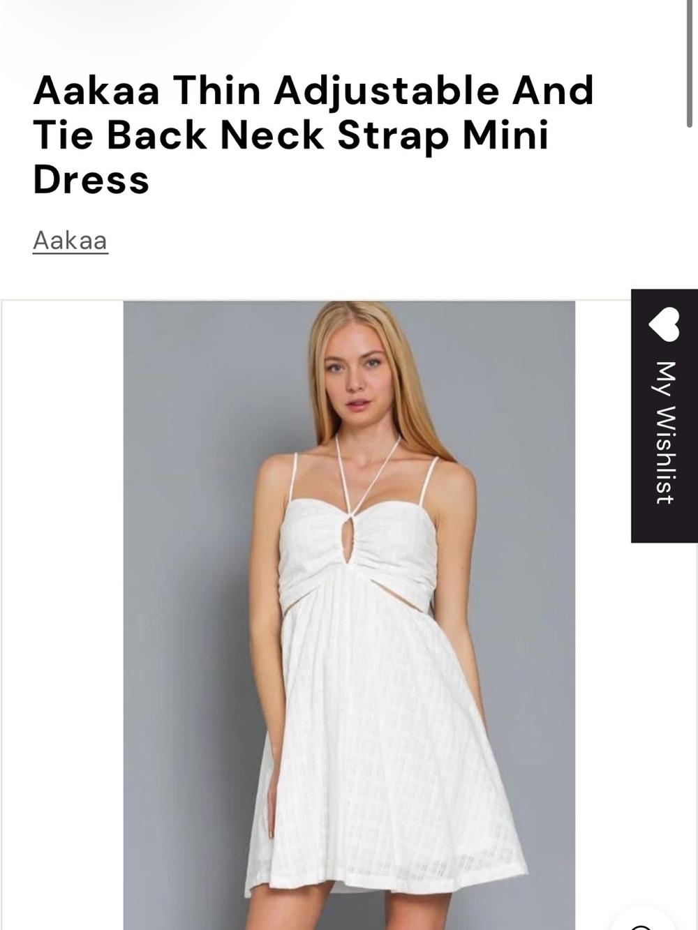 🌼 Aakaa Cotton Adjustable Tie-Back Neck Strap Mini Dress size Small
